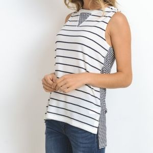 (L) Doe & Rae Striped Top